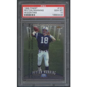 1998 Finest #121 Peyton Manning Rookie W/ Coating PSA 10