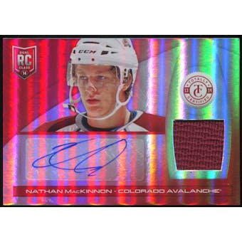 2013-14 Panini Totally Certified Rookie Autograph Jerseys Mirror Platinum Red #229 Nathan MacKinnon 25/25
