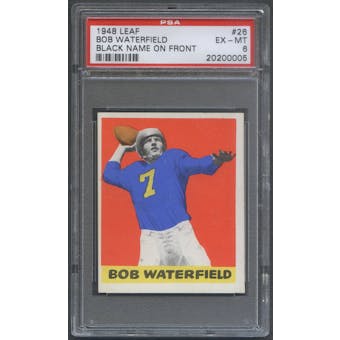 1948 Leaf Football #26 Bob Waterfield Rookie Black Name On Front PSA 6 (EX-MT) *0005
