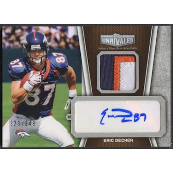 2010 Topps Unrivaled #UAPED Eric Decker Rookie Patch Auto #323/349