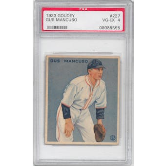 1933 Goudey Baseball #237 Gus Mancuso PSA 4 (VG-EX) *8595