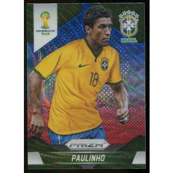 2014 Panini Prizm World Cup Prizms Blue and Red Wave #110 Paulinho