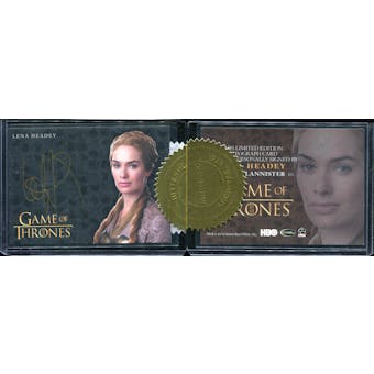 2014 Rittenhouse Game of Thrones Season Three Case Incentive Autographs #1 Lena Headey Queen Cersei Autograph