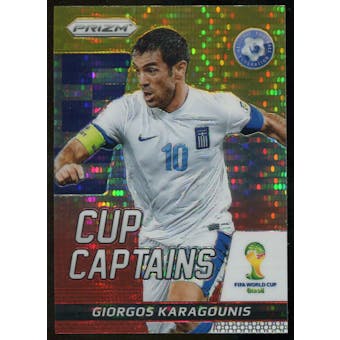 2014 Panini Prizm World Cup Cup Captains Prizms Yellow and Red Pulsar #11 Giorgos Karagounis