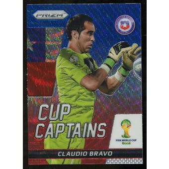 2014 Panini Prizm World Cup Cup Captains Prizms Blue and Red Wave #4 Claudio Bravo