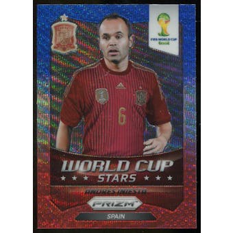 2014 Panini Prizm World Cup World Cup Stars Prizms Blue and Red Wave #30 Andres Iniesta