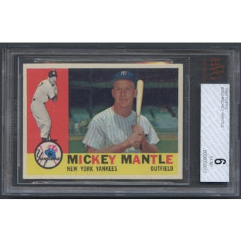 1960 Topps Baseball #350 Mickey Mantle BVG 6 (EX-MT) *0017