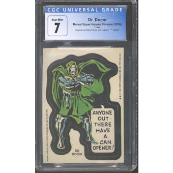 Topps Marvel Super Heroes Stickers Dr. Doom - Anyone out there have a can opener! CGC 7.0 *4119172047*