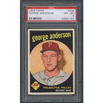1959 Topps Baseball #338 Sparky Anderson Rookie PSA 8 (NM-MT) *1700
