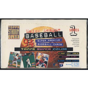 1994 Topps Stadium Club Series 1 Baseball Jumbo Box