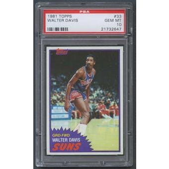 1981/82 Topps Basketball #33 Walter Davis PSA 10 (GEM MT) *2647