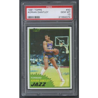 1981/82 Topps Basketball #40 Adrian Dantley PSA 10 (GEM MT) *4374