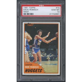 1981/82 Topps Basketball #W70 Dave Robisch PSA 10 (GEM MT) *2661