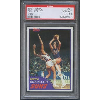 1981/82 Topps Basketball #W81 Rich Kelley PSA 10 (GEM MT) *1497