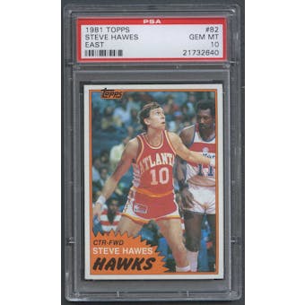 1981/82 Topps Basketball #E82 Steve Hawes PSA 10 (GEM MT) *2640
