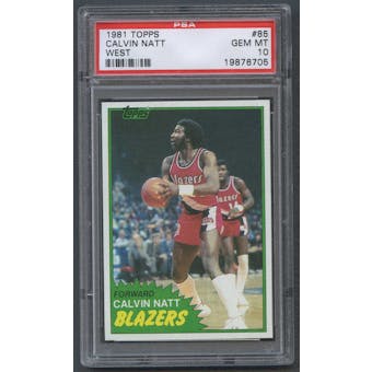 1981/82 Topps Basketball #W85 Calvin Natt PSA 10 (GEM MT) *6705