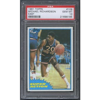 1981/82 Topps Basketball #E109 Michael Ray Richardson Super Action PSA 10 (GEM MT) *8185