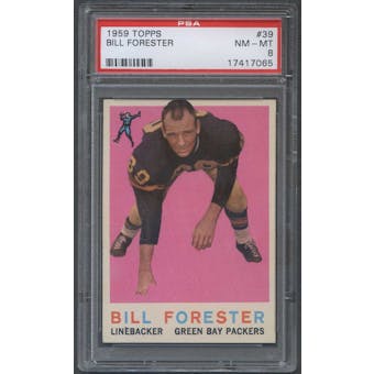 1959 Topps Football #39 Bill Forester PSA 8 (NM-MT) *7065