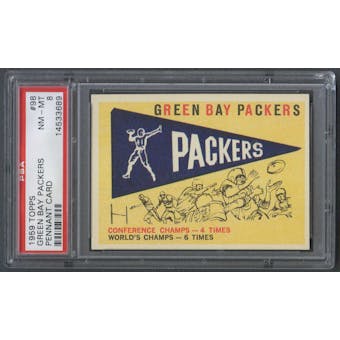 1959 Topps Football #98 Green Bay Packers Pennant PSA 8 (NM-MT) *3689