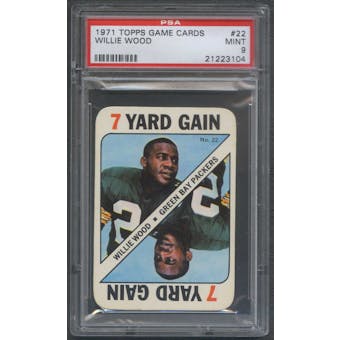 1971 Topps Game Cards Football #22 Willie Wood PSA 9 (MINT) *3104