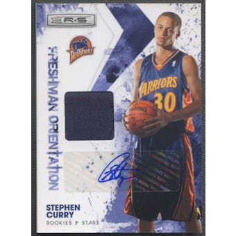 2009/10 Rookies and Stars #6 Stephen Curry Freshman Orientation Rookie Jersey Auto #04/25