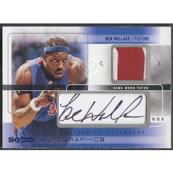 2004/05 SkyBox Autographics #BW Ben Wallace Embossed Patch Auto #30/50