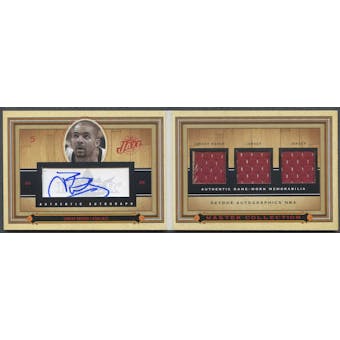 2004/05 SkyBox Autographics #CB2 Carlos Boozer Master Collection Patch Jersey Auto #25/25