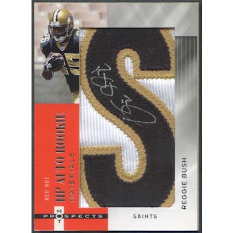 2006 Hot Prospects #194 Reggie Bush Red Hot Rookie Material Letter "S" Patch Auto #05/25
