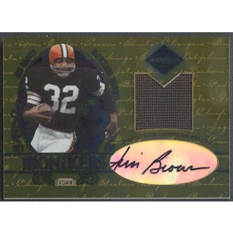 2003 Leaf Limited #M3 Jim Brown Material Monikers Jersey Auto #17/25