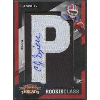 2010 Panini Threads #159 C.J. Spiller Rookie Letter "P" Patch Auto #170/280