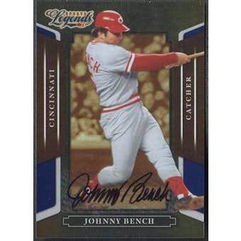 2008 Donruss Sports Legends #110 Johnny Bench Signatures Mirror Blue Auto #05/25