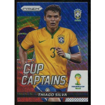 2014 Panini Prizm World Cup Cup Captains Prizms Blue and Red Wave #28 Thiago Silva