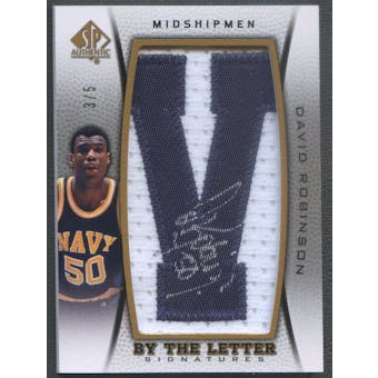 2012/13 SP Authentic #DR David Robinson By The Letter "V" Patch Auto #3/5