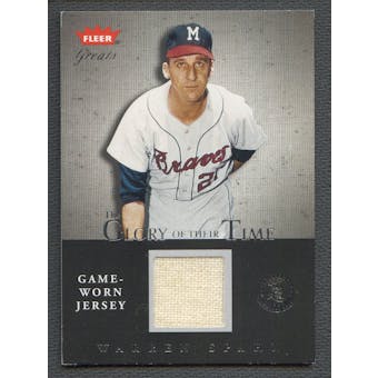 2004 Greats of the Game #WS Warren Spahn Glory of Their Time Game Used Jersey #018/250