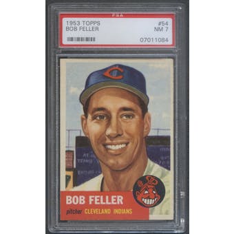 1953 Topps Baseball #54 Bob Feller PSA 7 (NM) *1084
