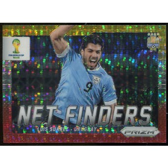 2014 Panini Prizm World Cup Net Finders Prizms Yellow and Red Pulsar #24 Luis Suarez