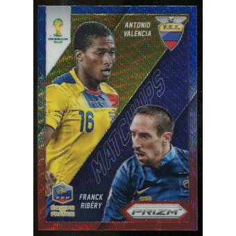 2014 Panini Prizm World Cup World Cup Matchups Prizms Blue and Red Wave #11 Antonio Valencia/Franck Ribery