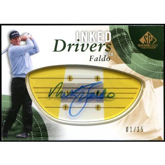 2014 Upper Deck SP Game Used Inked Drivers Blonde Persimmon #IDNF Nick Faldo Autograph 1/35