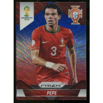2014 Panini Prizm World Cup Prizms Blue and Red Wave #156 Pepe