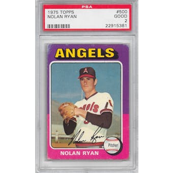 1975 Topps Baseball #500 Nolan Ryan PSA 2 (GOOD) *5381