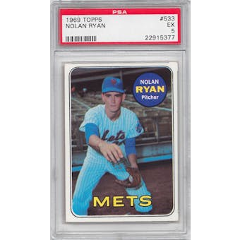 1969 Topps Baseball #533 Nolan Ryan PSA 5 (EX) *5377