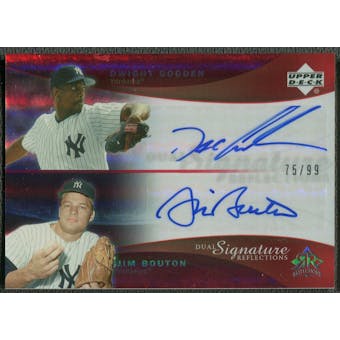 2005 Reflections #DGJB Dwight Gooden & Jim Bouton Dual Signatures Red Auto #75/99