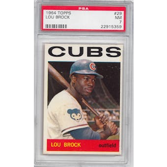 1964 Topps Baseball #29 Lou Brock PSA 7 (NM) *5359