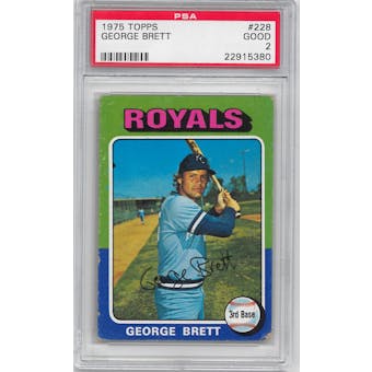 1975 Topps Baseball #228 George Brett Rookie PSA 2 (GD) *5380