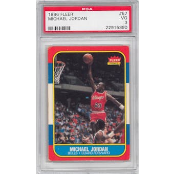 1986/87 Fleer Basketball #57 Michael Jordan Rookie PSA 3 (VG) *5390