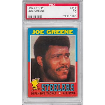 1971 Topps Football #245 Joe Greene Rookie PSA 5 (EX) *5386