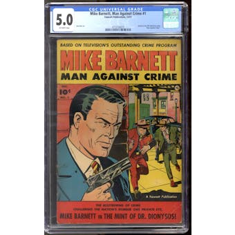 Mike Barnett, Man Against Crime #1 CGC 5.0 (OW) *4153726010*