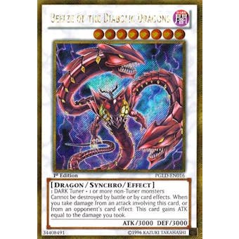 Yu-Gi-Oh Premium Gold 1st Ed. Single Beelze of the Diabolic Dragons Gold Secret - NEAR MINT