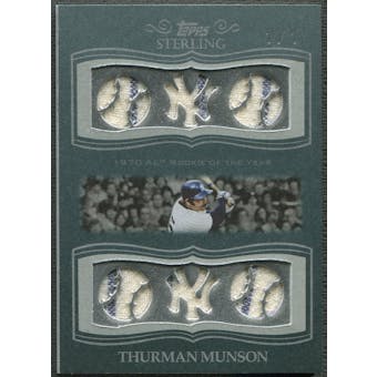 2008 Topps Sterling #6SM25 Thurman Munson Moments Relics Six Sterling Silver Jersey #1/1