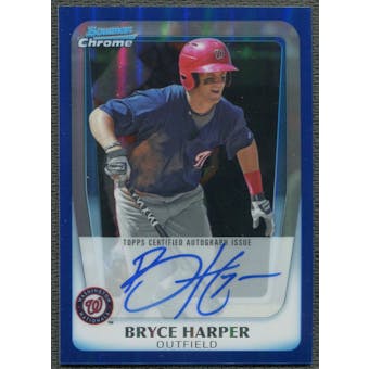2011 Bowman Chrome #BCP111B Bryce Harper Prospect Blue Refractor Rookie Auto #009/150